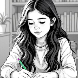 Drawing of a special needs school age child